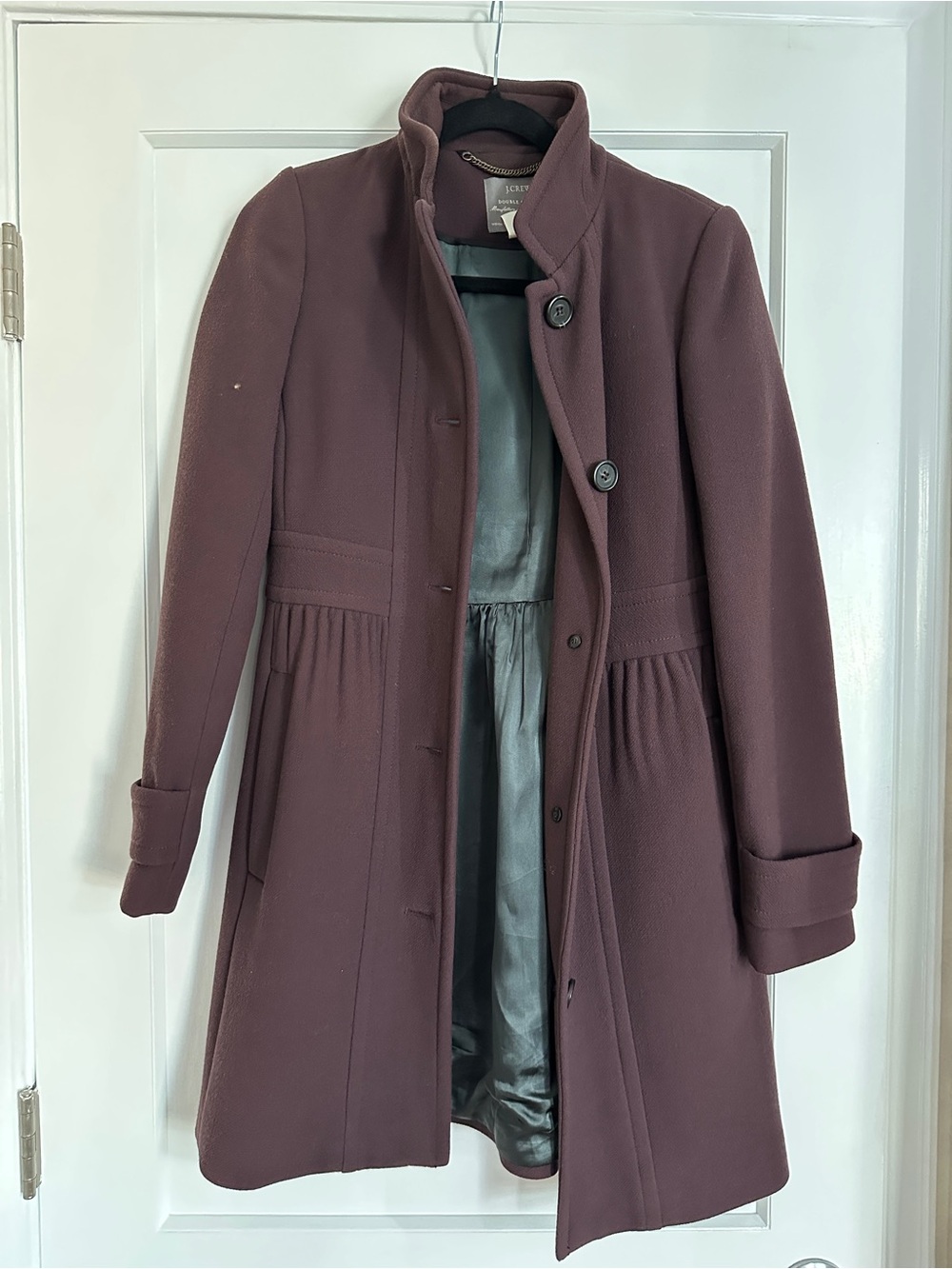 J.Crew Double Cloth Wool Coat Purple size 2